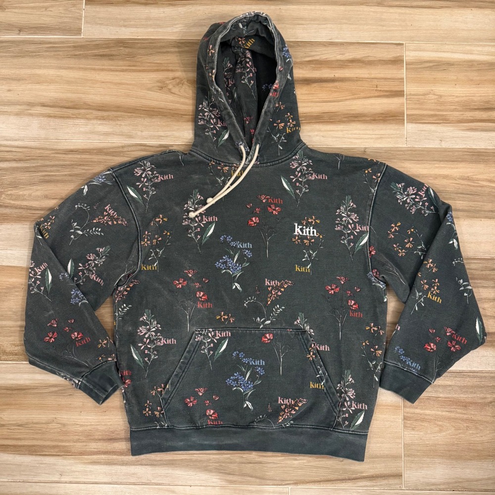 Kith Botanical Floral Williams III Hoodie Stadium Green Small KH2624 Authentic